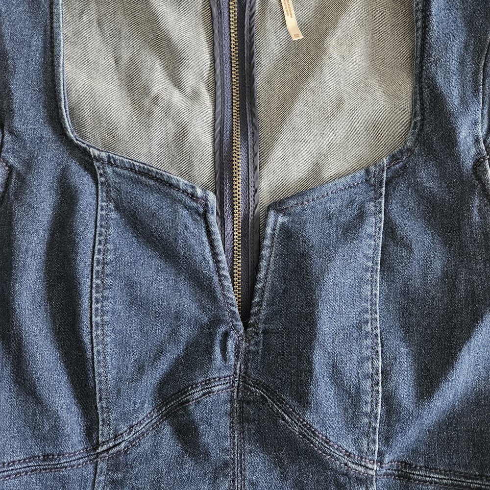 Free People Lia Denim Bodycon Mini Dress - Picture 2 of 4